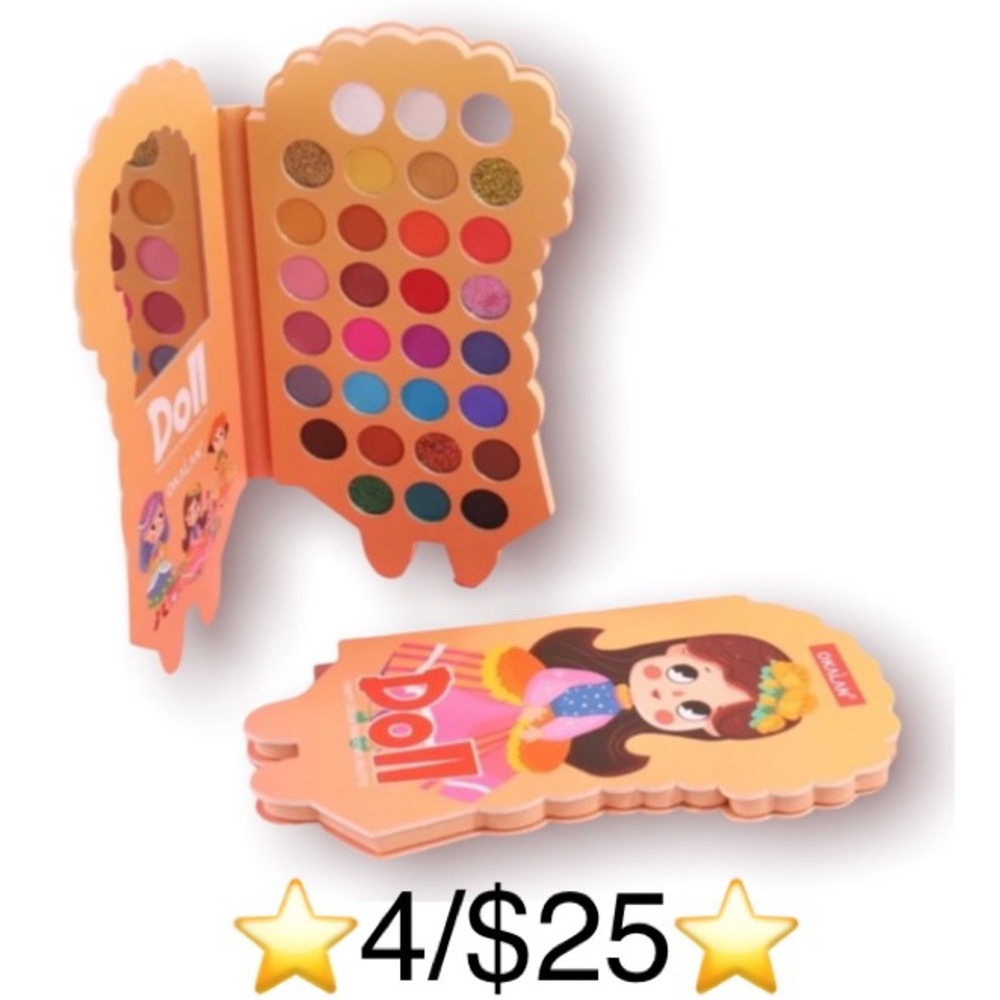 Okalan 30 Shade “Doll” Mirrored Eyeshadow Palette, Vivid Pigmented Shimmer Matte